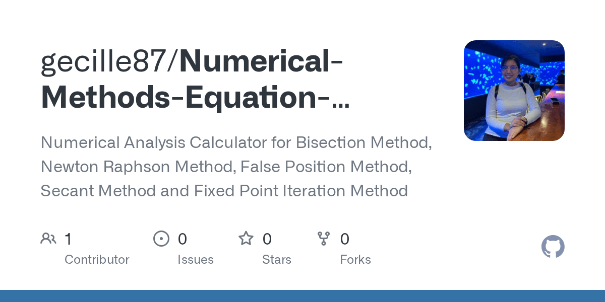 GitHub gecille87/NumericalMethodsEquationCalculator Numerical Analysis Calculator for