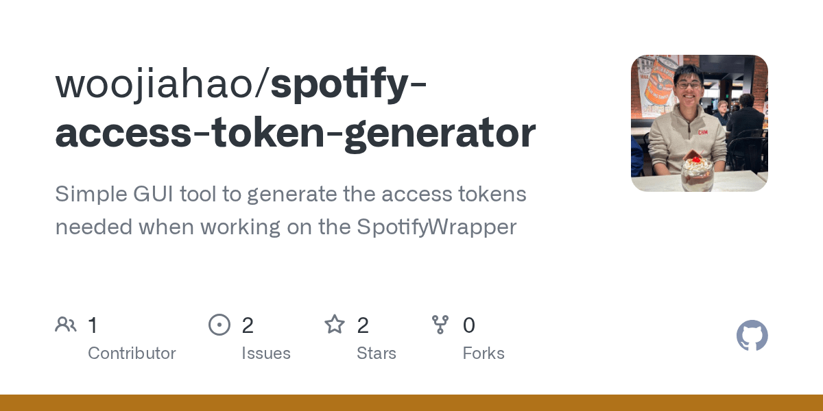 spotifyaccesstokengenerator/README.md at master · woojiahao/spotify