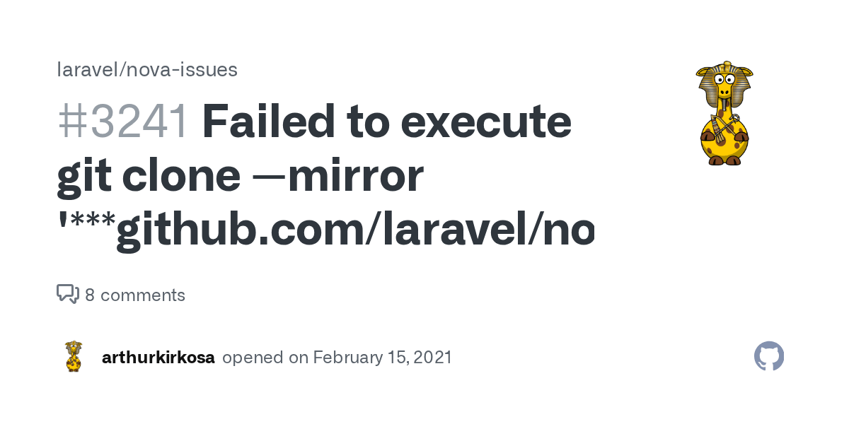 Failed to execute git clone mirror