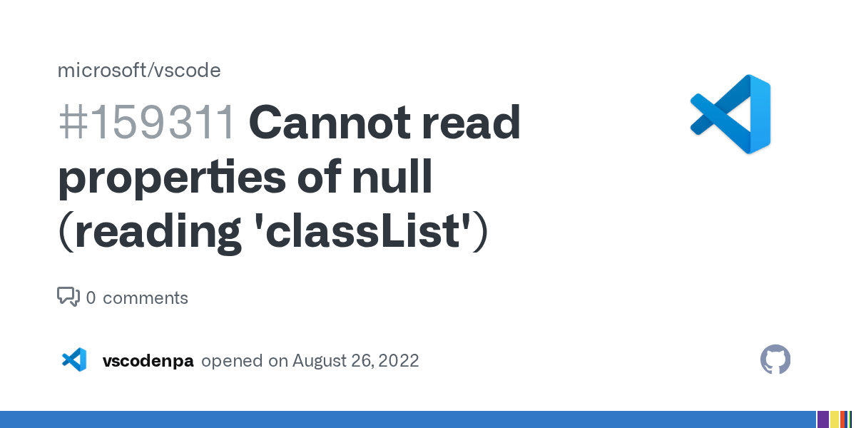 Cannot read properties of null (reading 'classList') · Issue 159311
