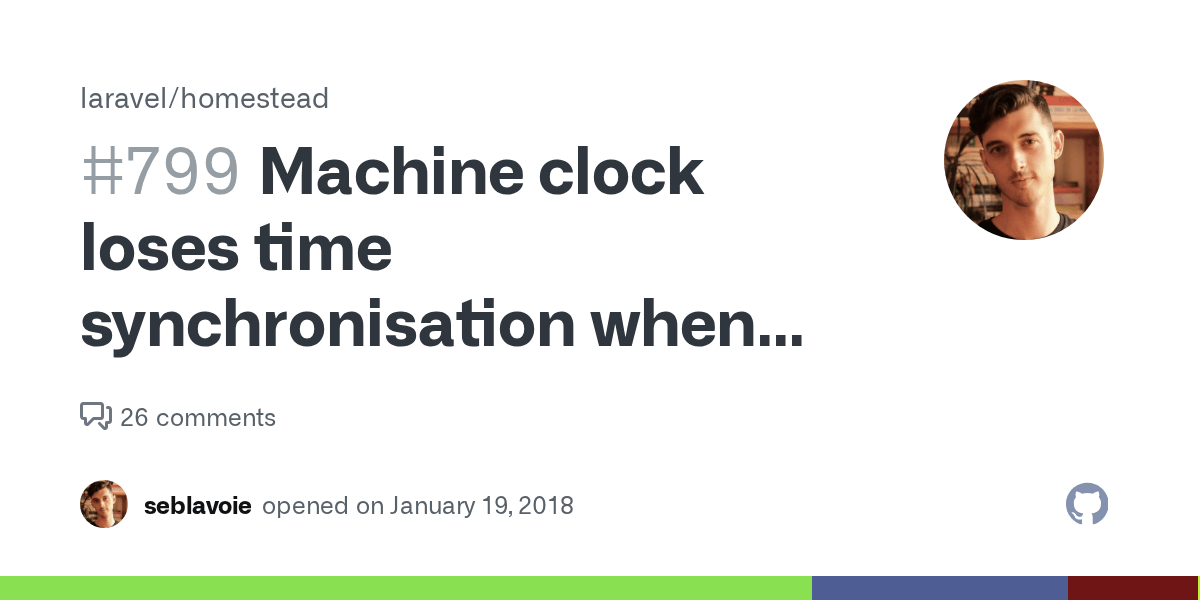 Machine clock loses time synchronisation when computer goes to sleep