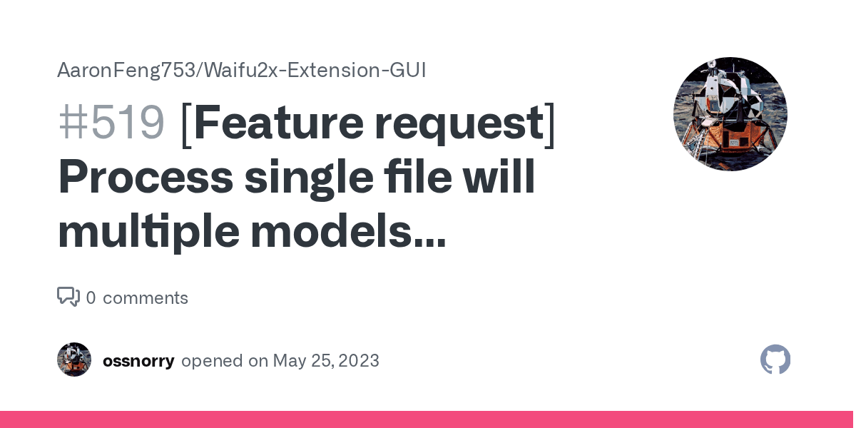 [Feature request] Process single file will multiple models separately