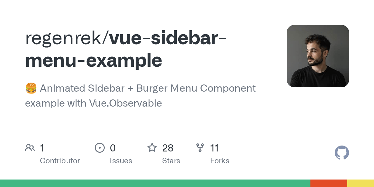 GitHub regenrek/vuesidebarmenuexample 🍔 Animated Sidebar + Burger