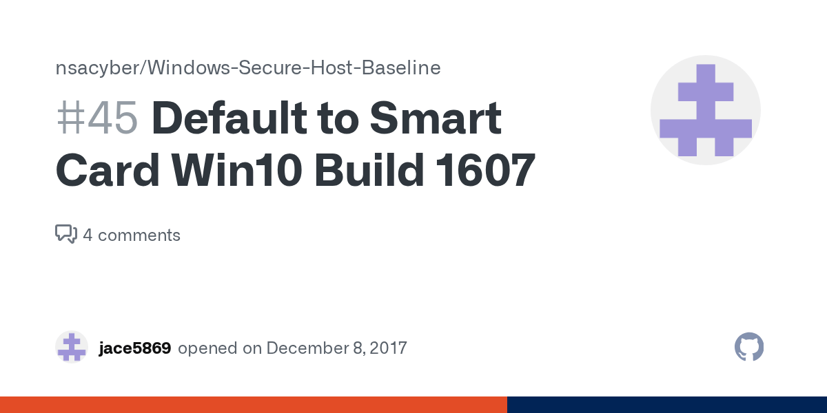 Default to Smart Card Win10 Build 1607 · Issue 45 · nsacyber/Windows