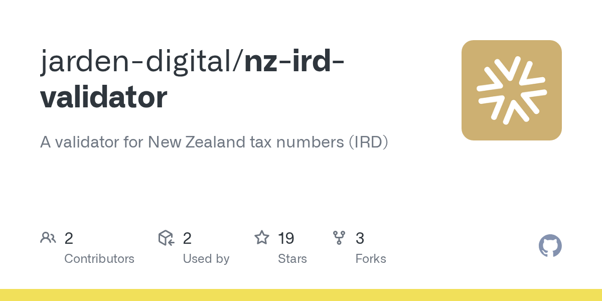 GitHub jardendigital/nzirdvalidator A validator for New Zealand