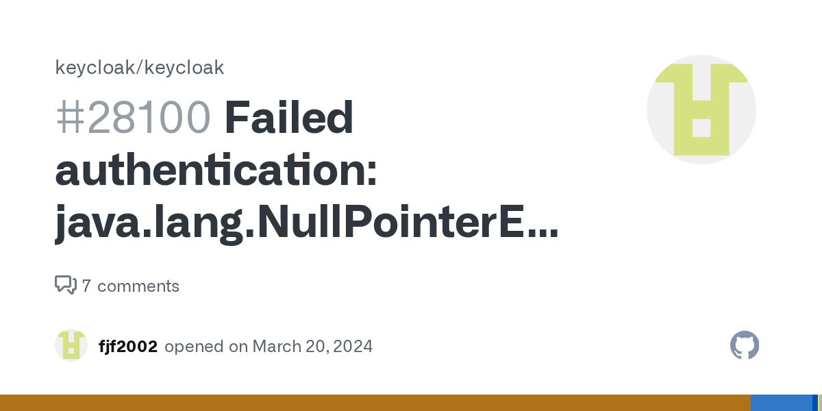 Failed authentication java.lang.NullPointerException Cannot invoke