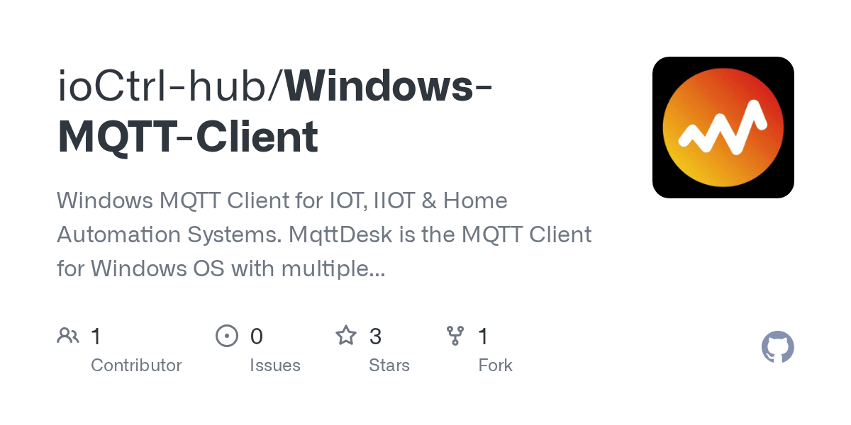 GitHub ioCtrlhub/WindowsMQTTClient Windows MQTT Client for IOT, IIOT & Home Automation