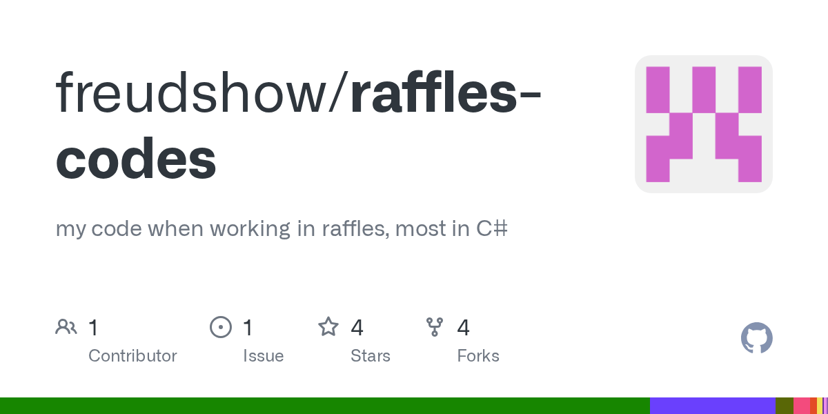 GitHub freudshow/rafflescodes my code when working in raffles, most