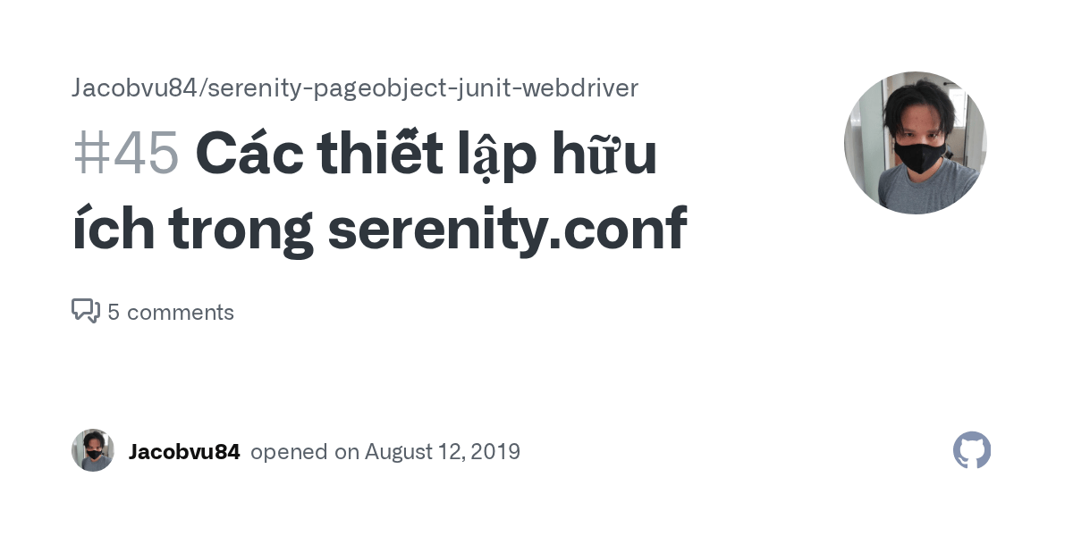 Các thiết lập hữu ích trong serenity.conf · Issue 45 · Jacobvu84