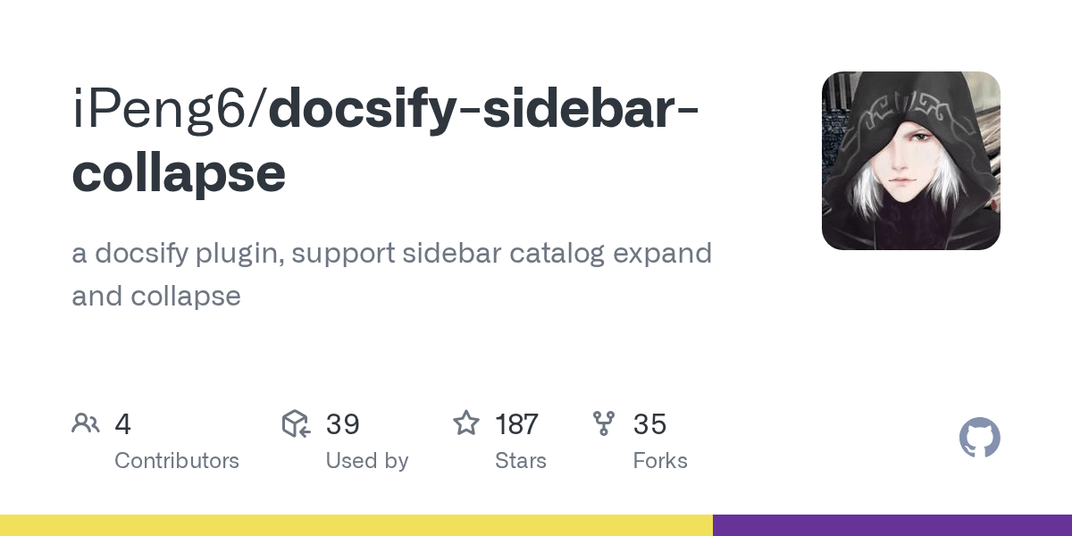 GitHub iPeng6/docsifysidebarcollapse a docsify plugin, support