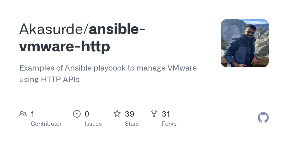 GitHub Akasurde/ansiblevmwarehttp Examples of Ansible playbook to