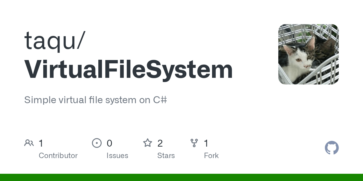 GitHub taqu/VirtualFileSystem Simple virtual file system on C