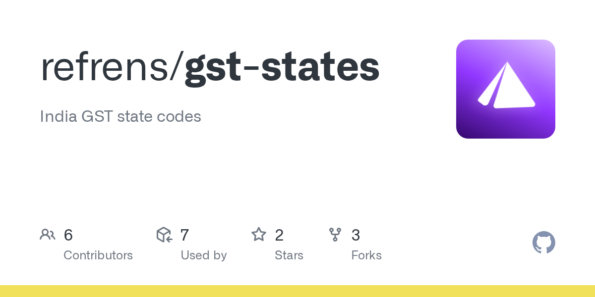 GitHub refrens/gststates India GST state codes