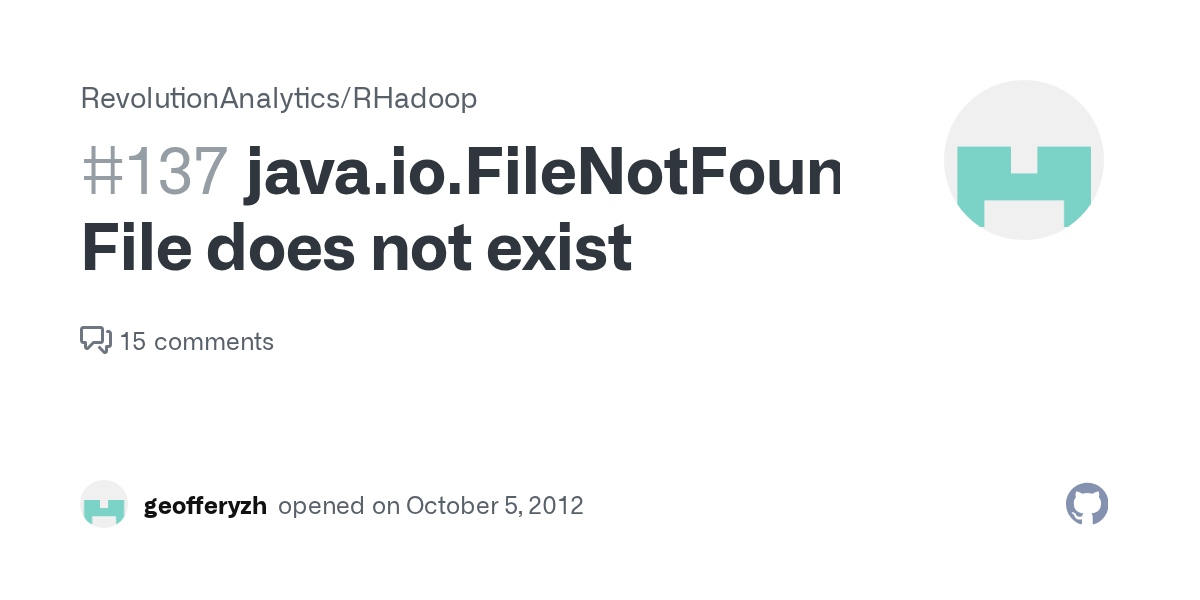 java.io.FileNotFoundException File does not exist · Issue 137