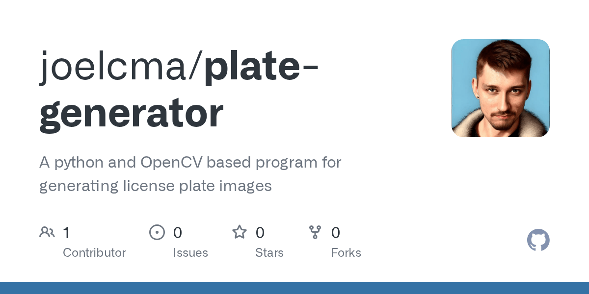 GitHub joelcma/plategenerator A python and OpenCV based program for