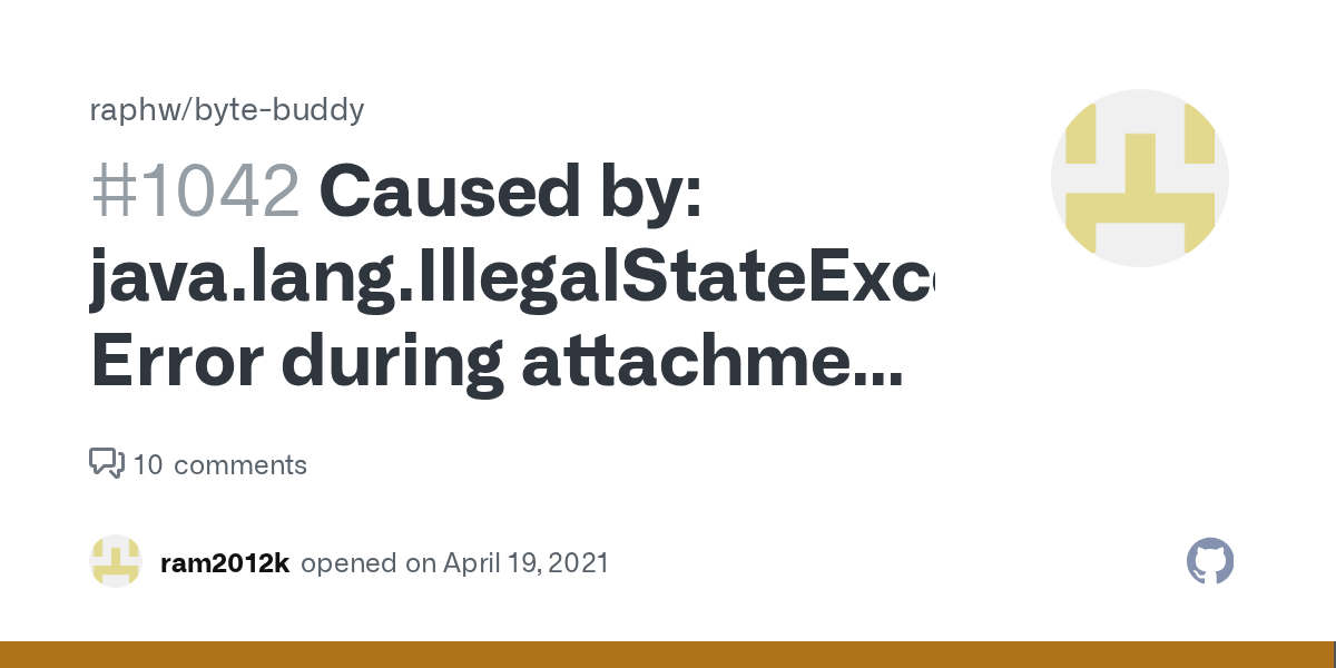 Caused by java.lang.IllegalStateException Error during attachment