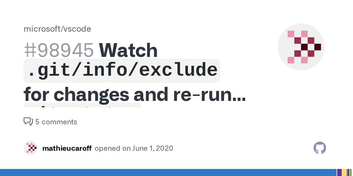 Watch `.git/info/exclude` for changes and rerun `git status` · Issue