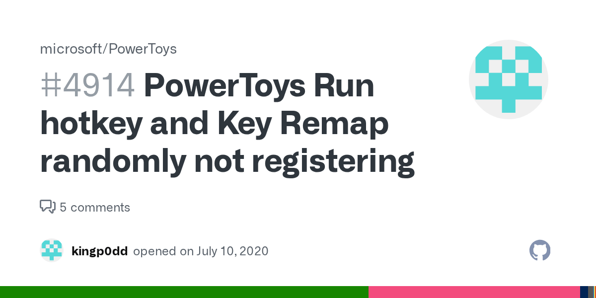 PowerToys Run hotkey and Key Remap randomly not registering · Issue