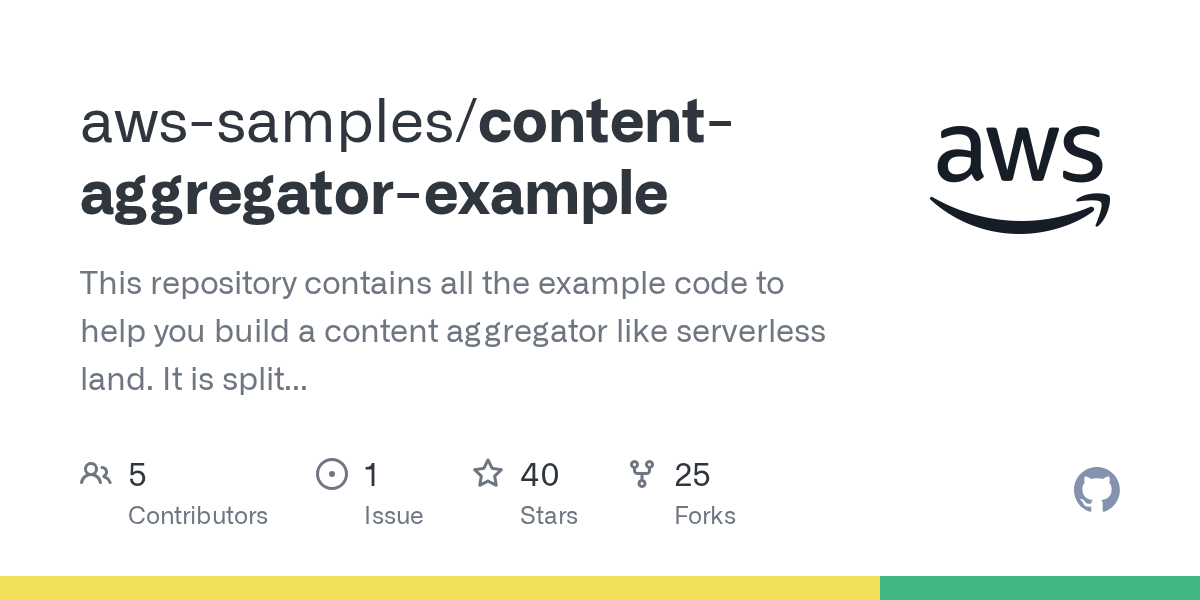 GitHub awssamples/contentaggregatorexample This repository