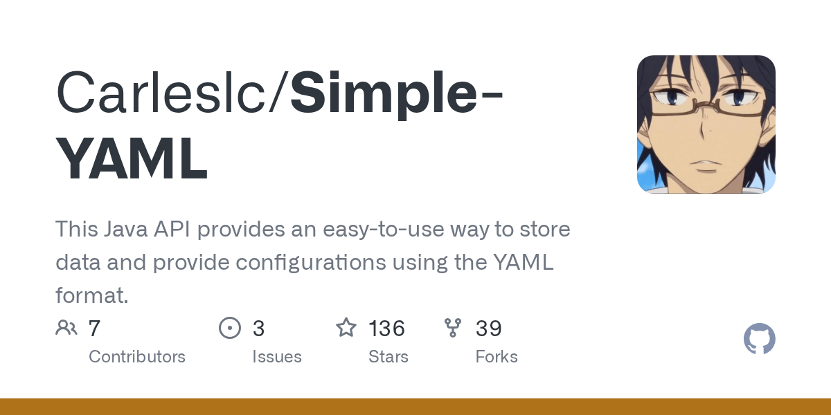 GitHub Carleslc/SimpleYAML This Java API provides an easytouse