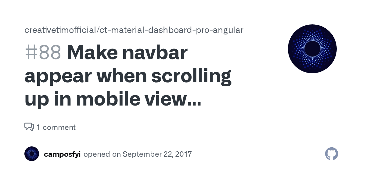 Make navbar appear when scrolling up in mobile view (feature request