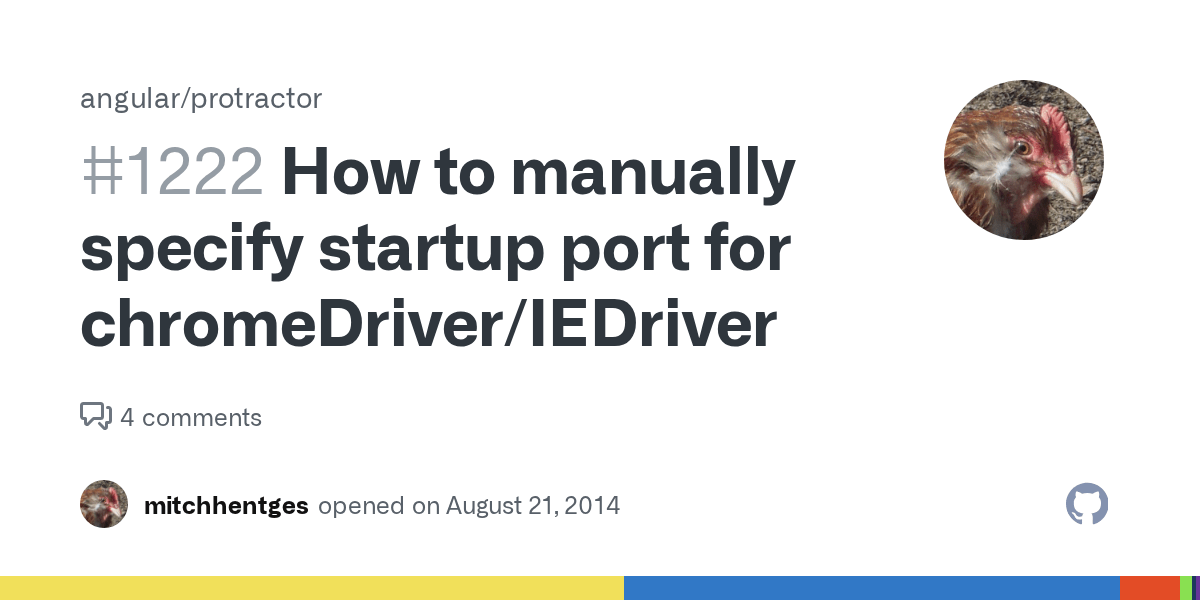 How to manually specify startup port for chromeDriver/IEDriver · Issue