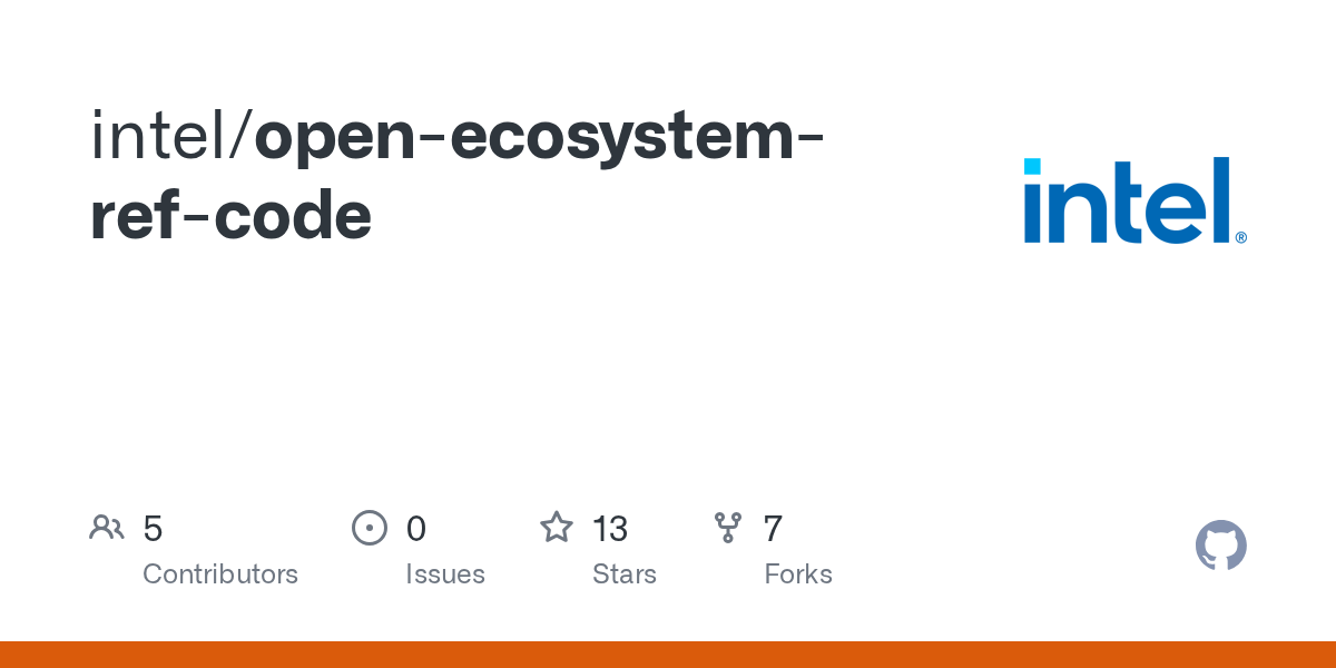 GitHub intel/openecosystemrefcode