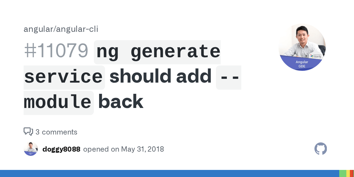 `ng generate service` should add `module` back · Issue 11079