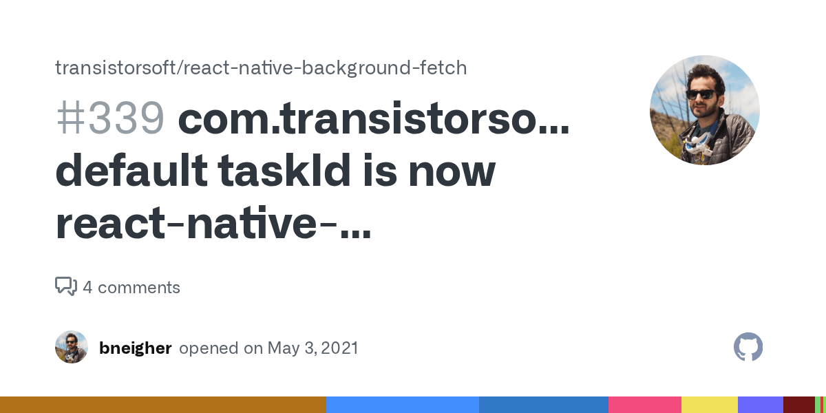 com.transistorsoft.fetch default taskId is now reactnativebackground