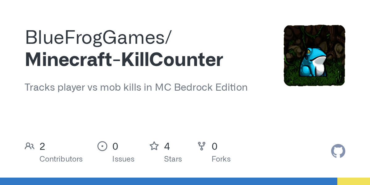 GitHub BlueFrogGames/MinecraftKillCounter Tracks player vs mob