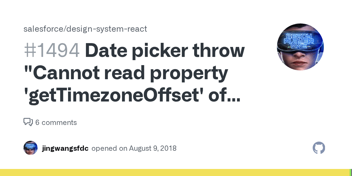 Date picker throw "Cannot read property 'getTimezoneOffset' of null