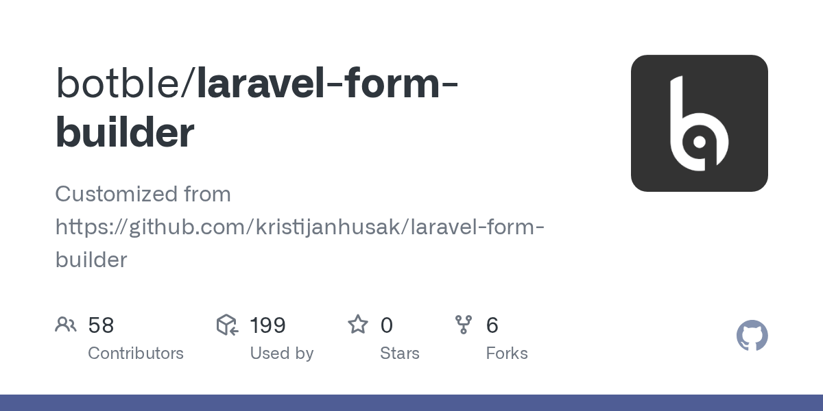 GitHub botble/laravelformbuilder Customized from https//github