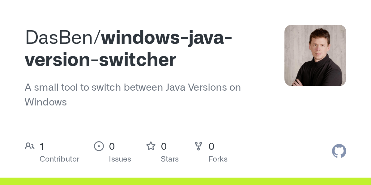 GitHub DasBen/windowsjavaversionswitcher A small tool to switch