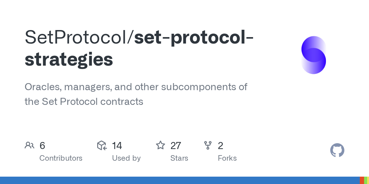 GitHub SetProtocol/setprotocolstrategies Oracles, managers, and