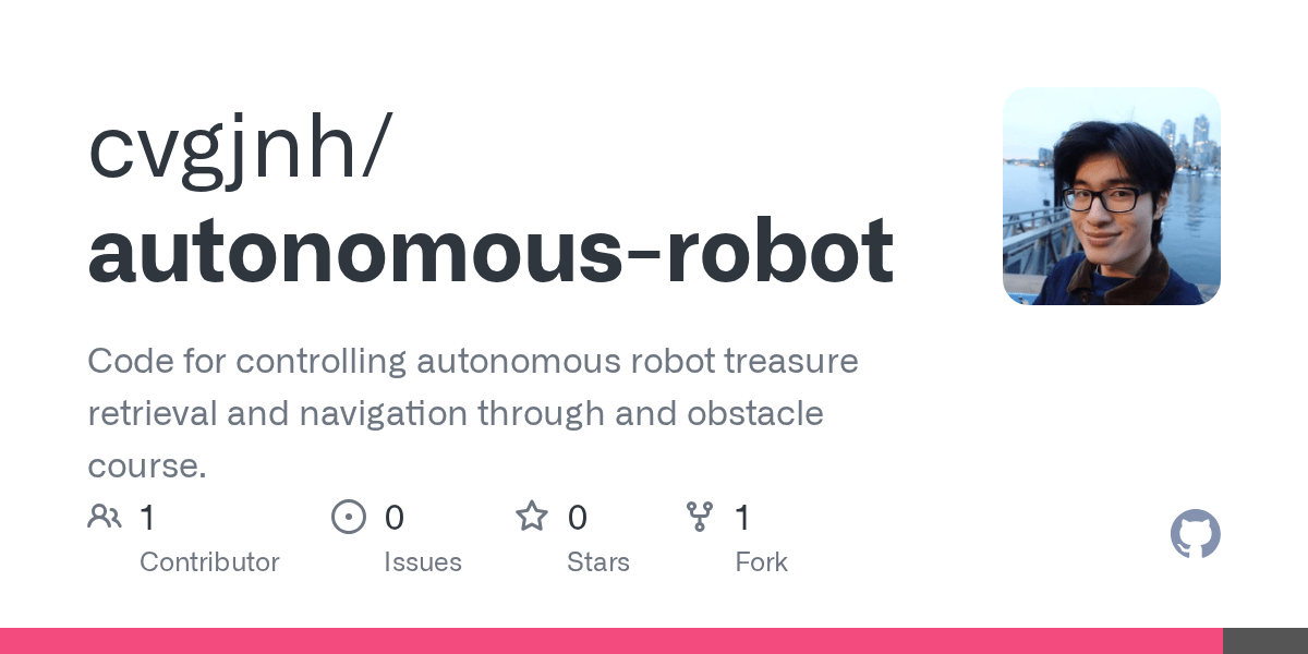 GitHub cvgjnh/autonomousrobot Code for controlling autonomous robot