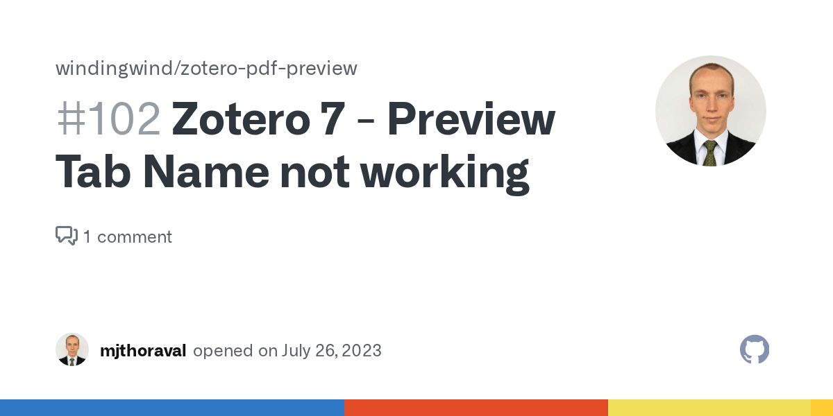 Zotero 7 Preview Tab Name not working · Issue 102 · windingwind