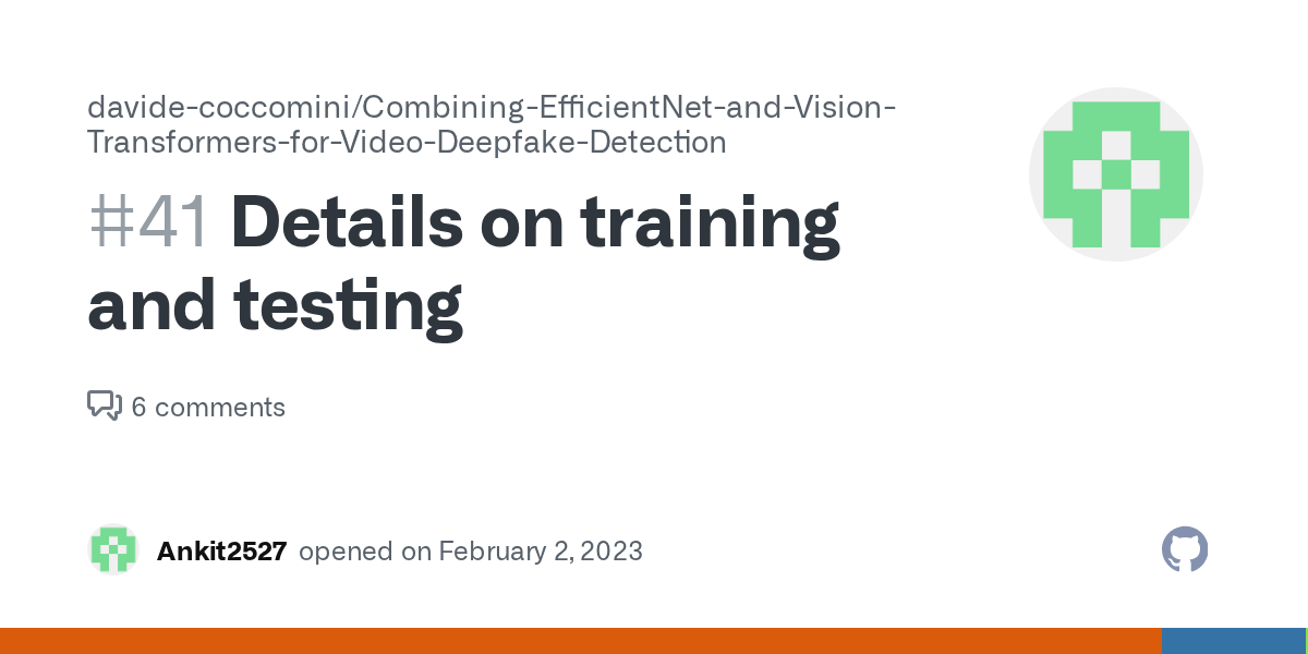 Details on training and testing · Issue 41 ·