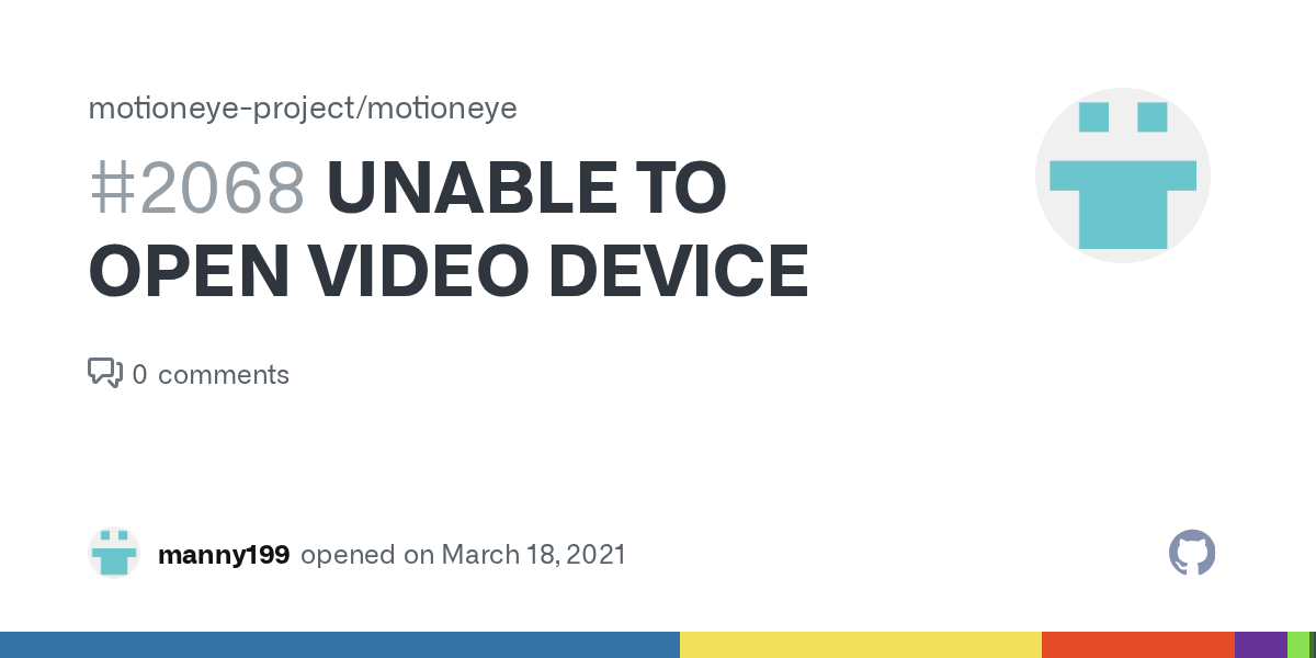 UNABLE TO OPEN VIDEO DEVICE · Issue 2068 · motioneyeproject/motioneye