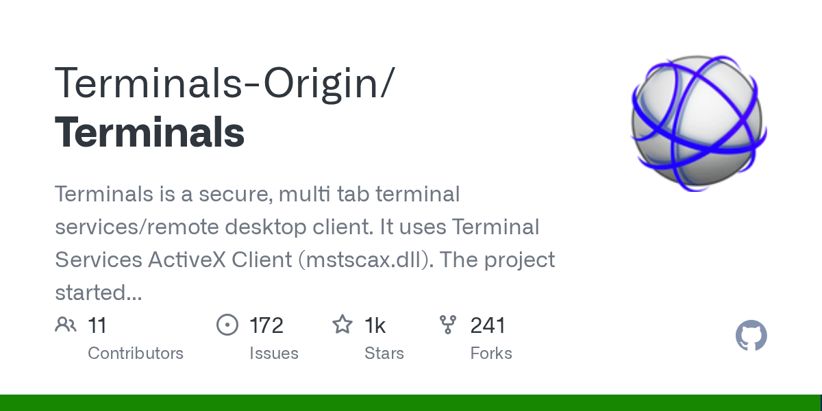 GitHub TerminalsOrigin/Terminals Terminals is a secure, multi tab