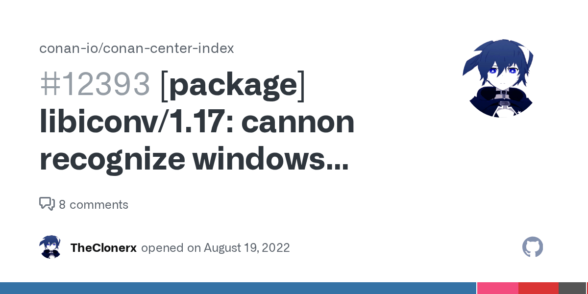 [package] libiconv/1.17 cannon recognize windows subsystem · Issue 12393 · conanio/conan