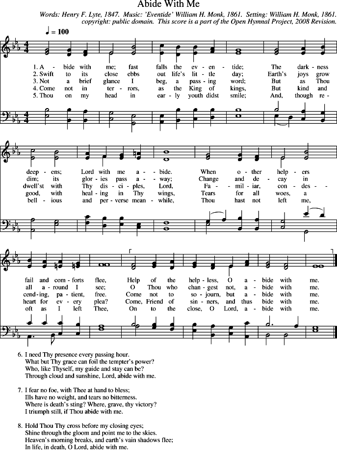 Open Hymnal Project Abide, O Dearest Jesus (also known as Abide with Us, Lord Jesus or Abide