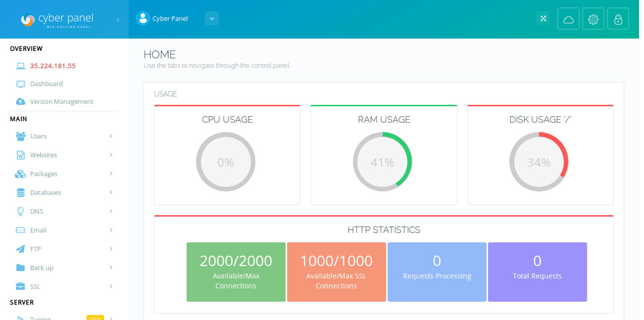 CyberPanel Open Source Control Panel OpenLiteSpeed