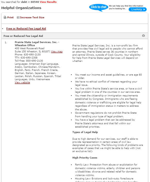 Open Referral for legal services in Illinois the new IllinoisLegalAid