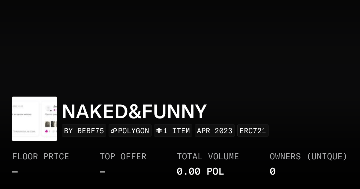 NAKED&FUNNY - Collection | OpenSea