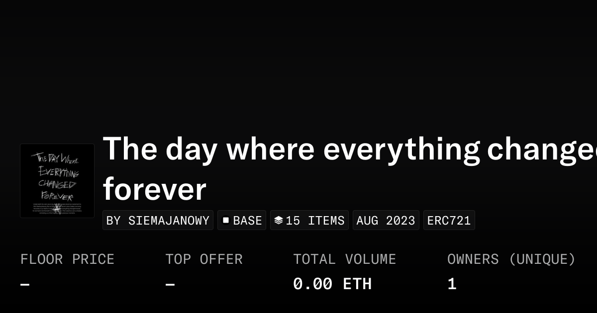 The day where everything changed forever Collection OpenSea