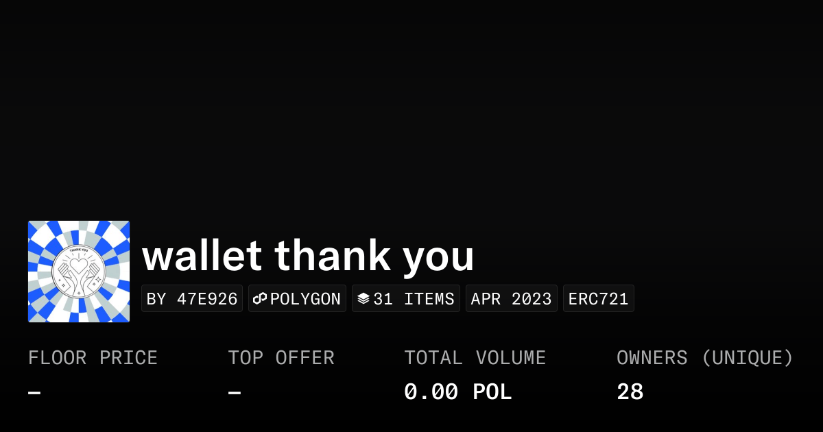 wallet thank you Collection OpenSea