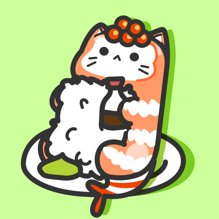 Cat Eating Sushi Gif