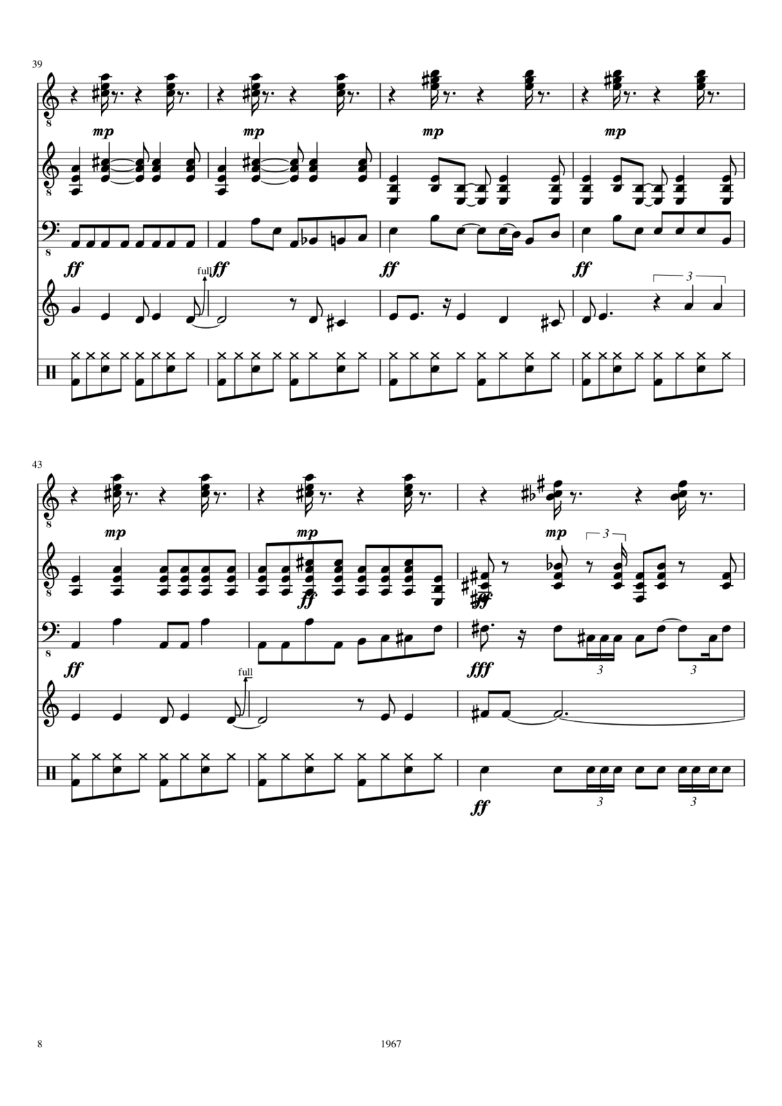 Free sheet music White Rabbit by Jefferson Airplane