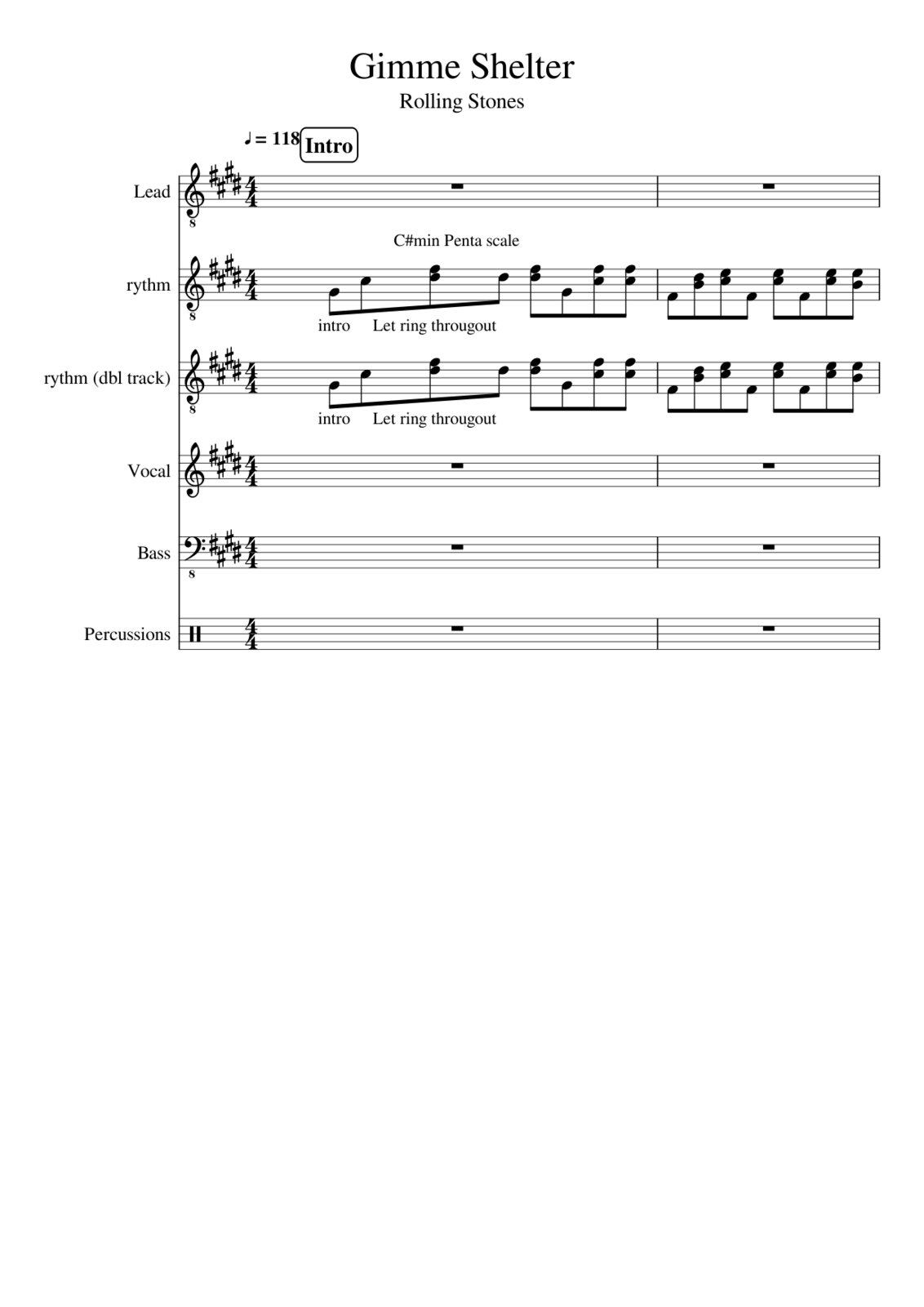 Free sheet music Gimme Shelter by Rolling Stones (The), Play and