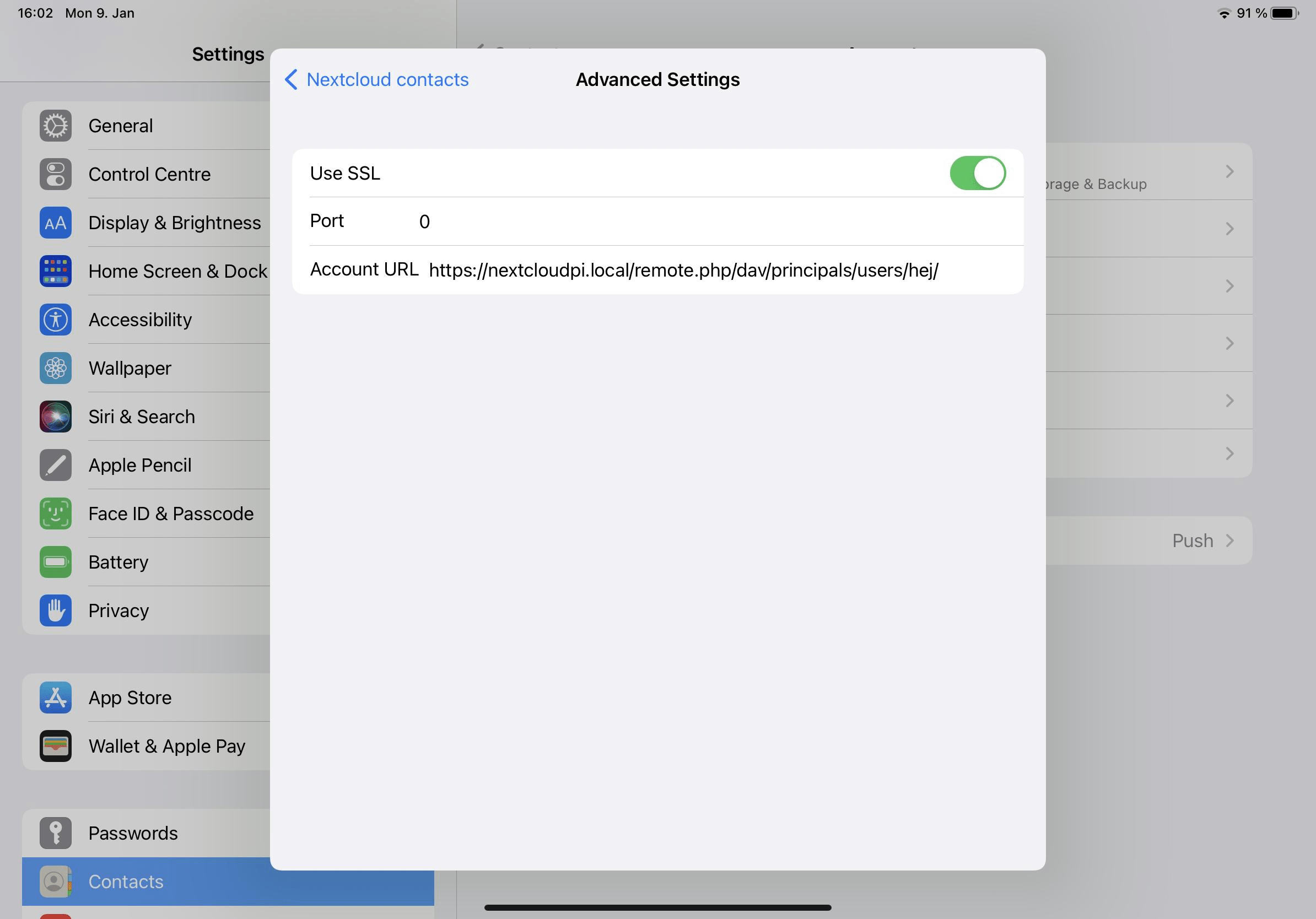 Switch from iCloud to Nextcloud